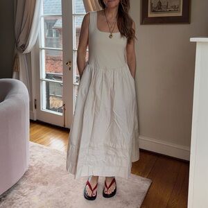 J. Crew Ivory Sleeveless lovely Dress with pockets